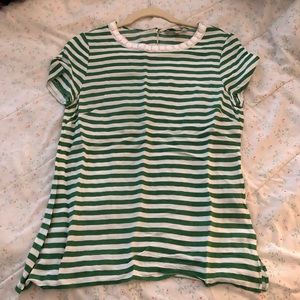 Green & White Striped Banana Republic Top